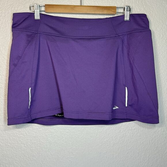 Brooks Skort Women L Purple Pull On Running Outdoor Pickleball Tennis Active - Picture 1 of 7